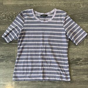 Chadwicks Purple Striped Short Sleeve Tee
